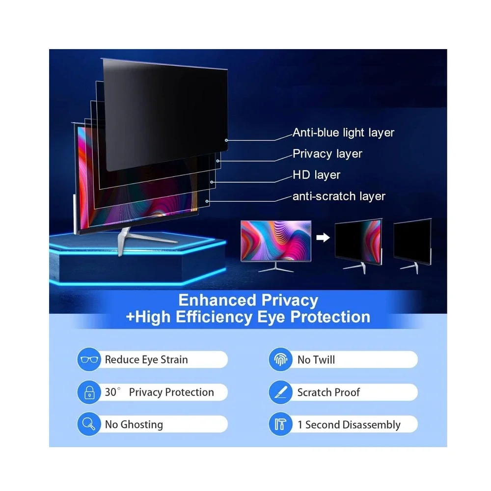 Privacy Screen Filter for 22 Inch Monitor – Hanging Style –‎ 16:10 – Anti Glare